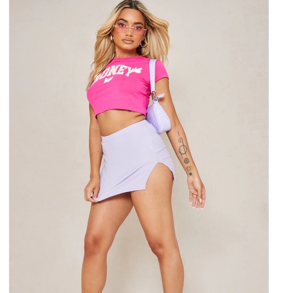 PrettyLittleThing Lilac Mini Skirt – Size 6 - Picture 5 of 7